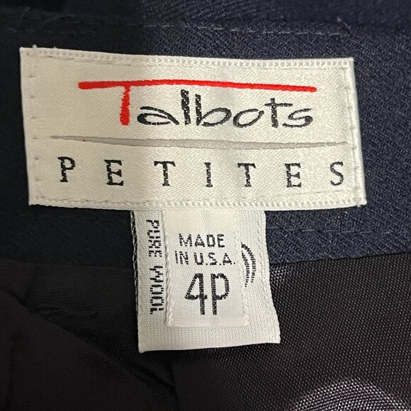 Talbots Womens Wool Midi Pencil Skirt 4P Navy Blue Dark Academia Quiet Luxury - Picture 5 of 8